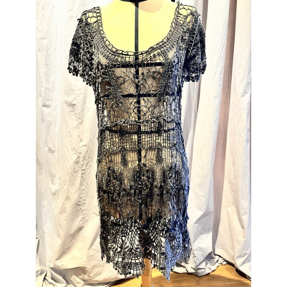 Ann Ferriday Vintage Wash Crochet Festival Dress S/M W Tags